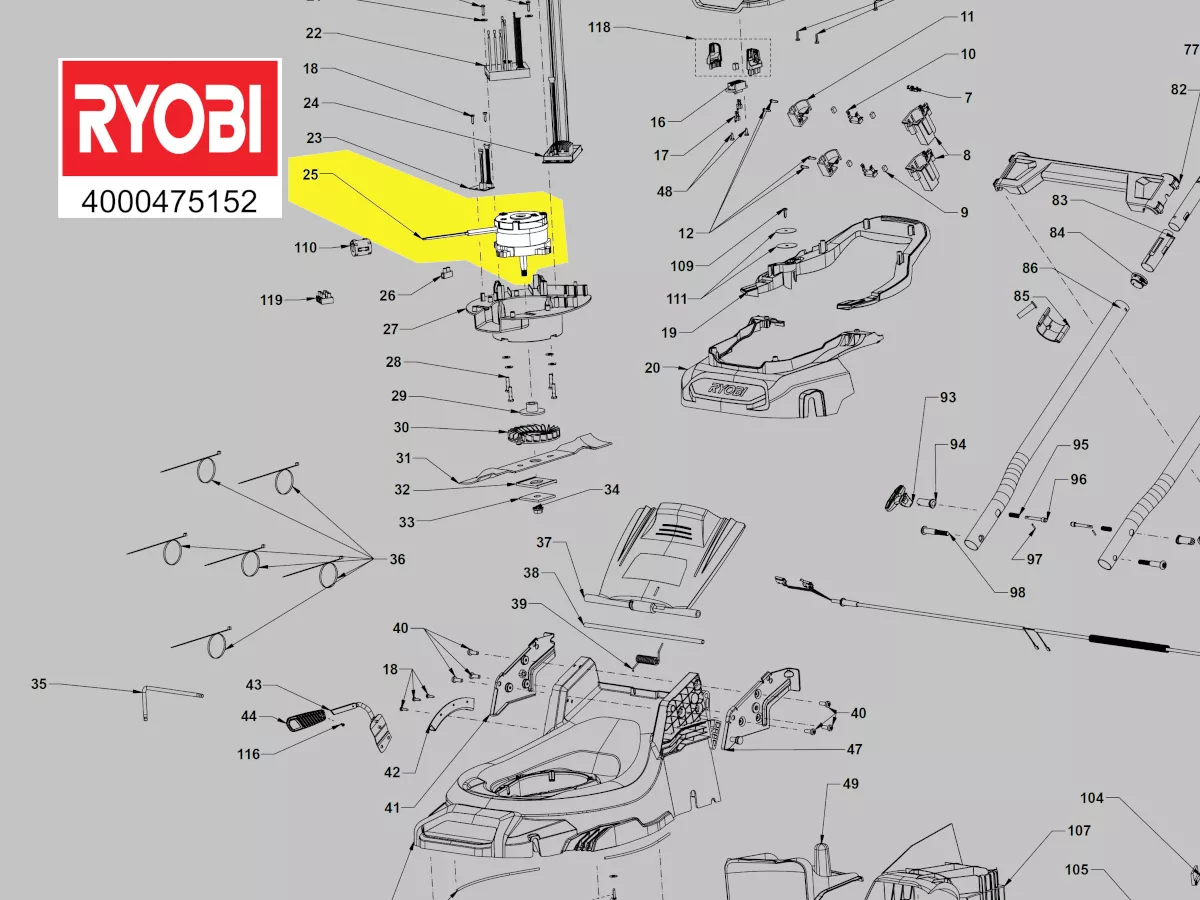 Moteur réf. 5131043037 tondeuse à gazon Ryobi